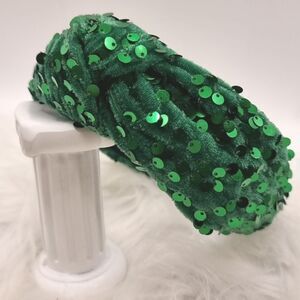 New GREEN SEQUIN HEADBAND top knot